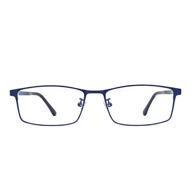 Blue eyeglasses on a white background
