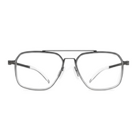 Aviator-style eyeglasses on a white background