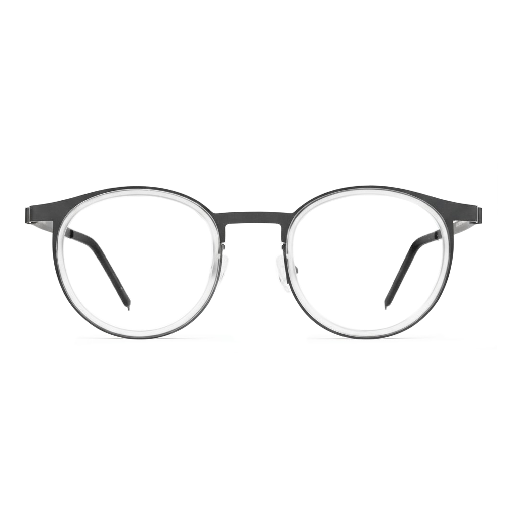 Black eyeglasses on a white background