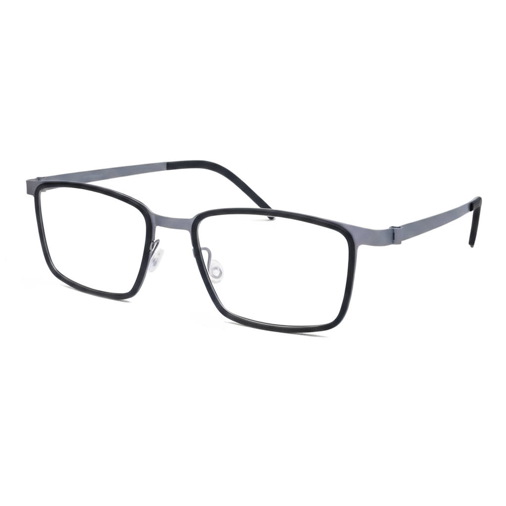 Black eyeglasses on a white background