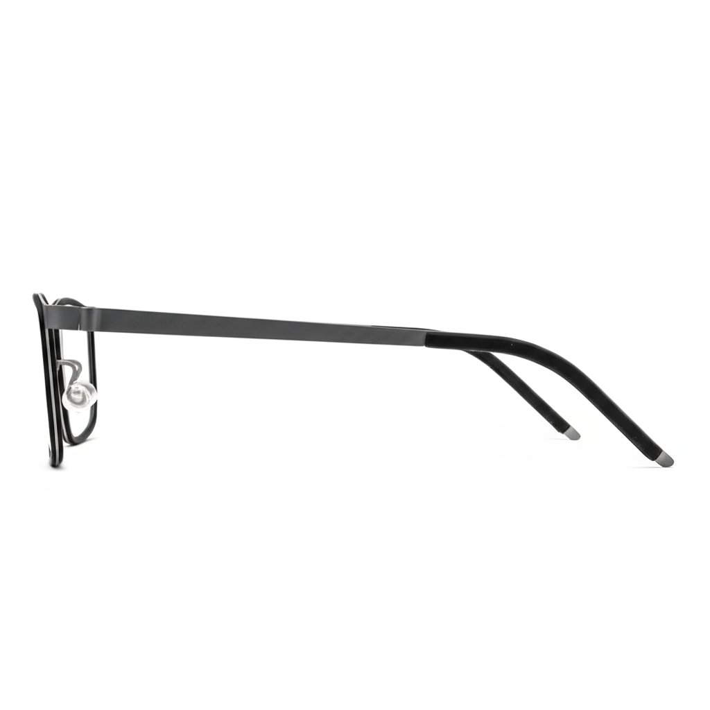 Black eyeglasses on a white background