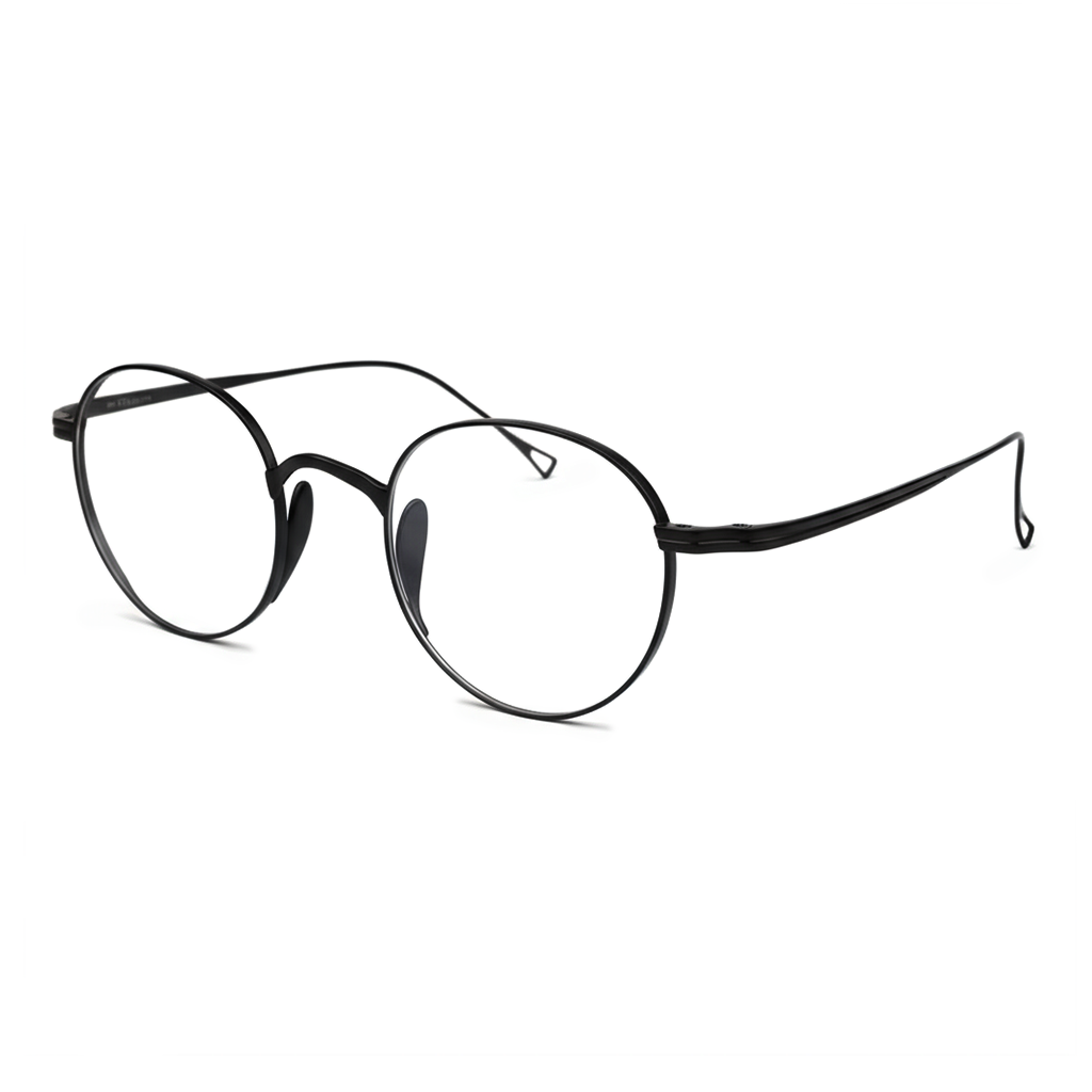 Black eyeglasses on a white background
