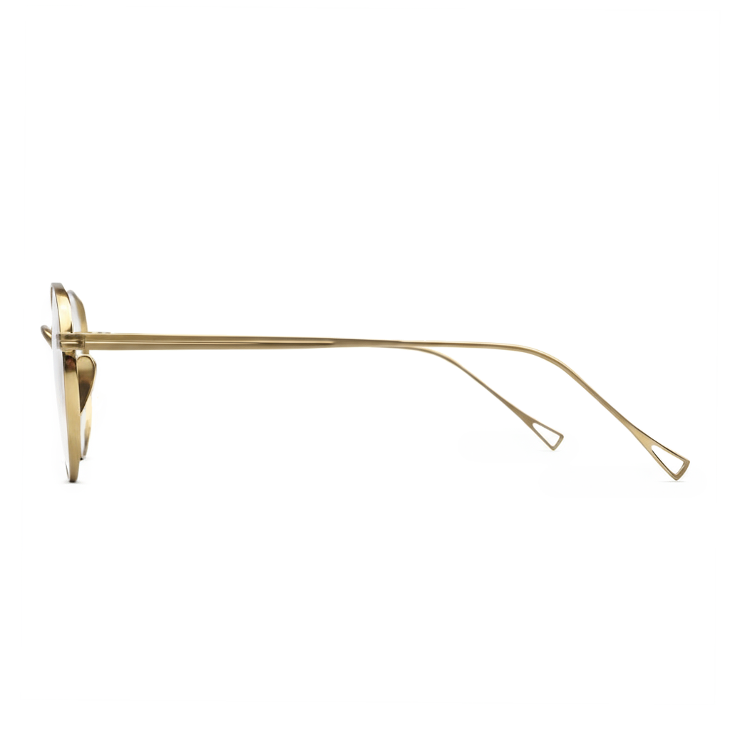 Gold-framed sunglasses on a white background