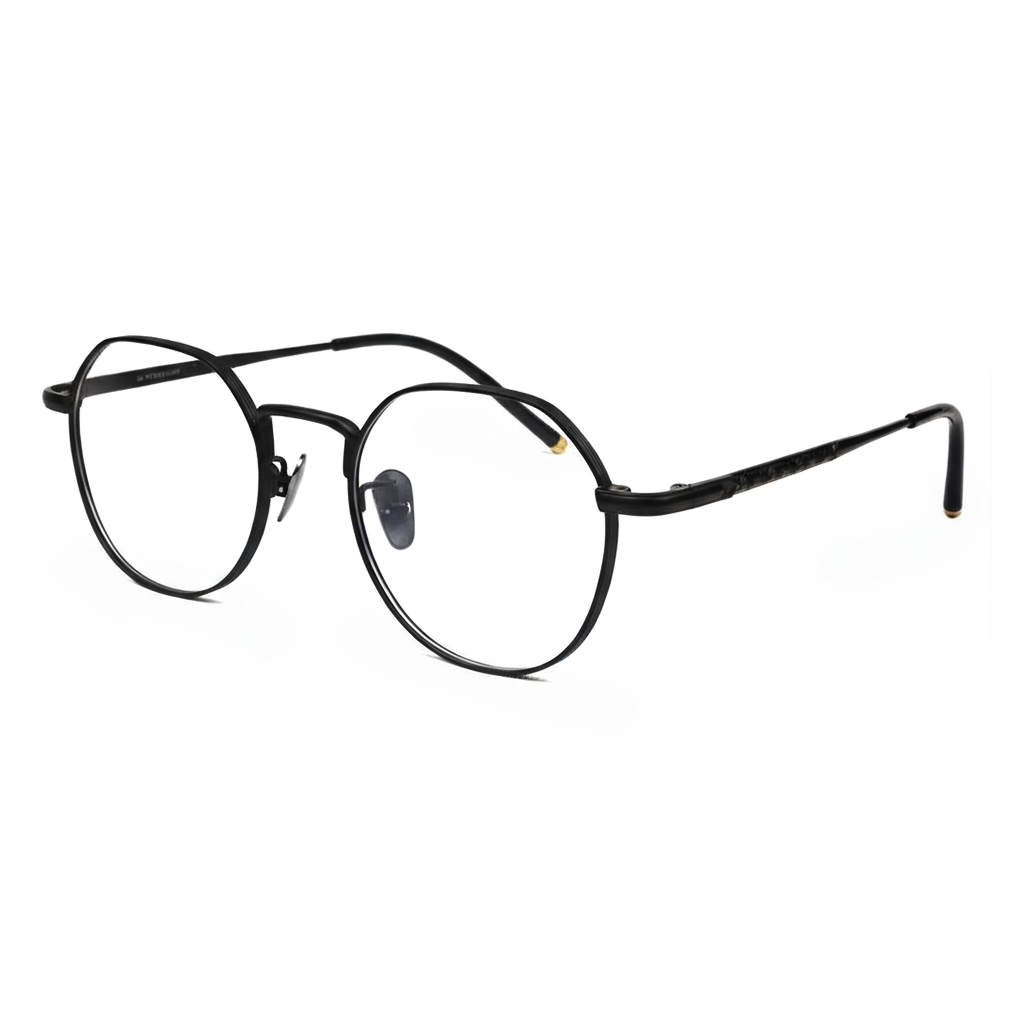 Black eyeglasses on a white background