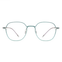 Teal eyeglasses on a white background