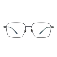 Pair of glasses with a metallic frame on a white background