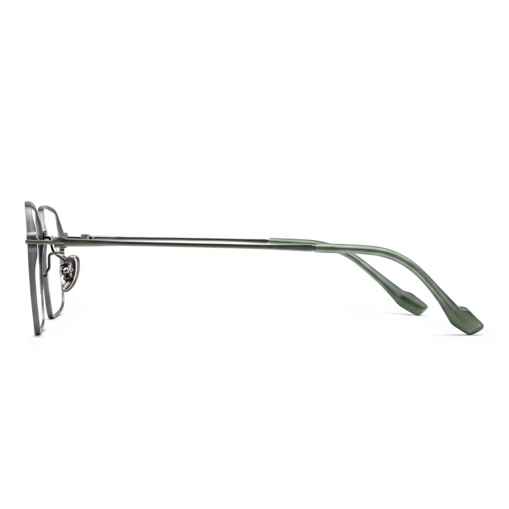 Eyeglasses with a thin frame on a white background