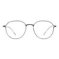 Round eyeglasses with thin frame on a white background