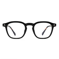Black eyeglasses on a white background