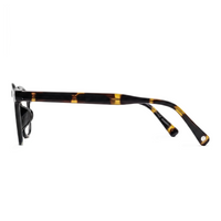 Tortoiseshell eyeglasses on a white background