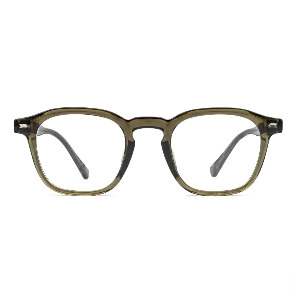 Brown eyeglasses on a white background