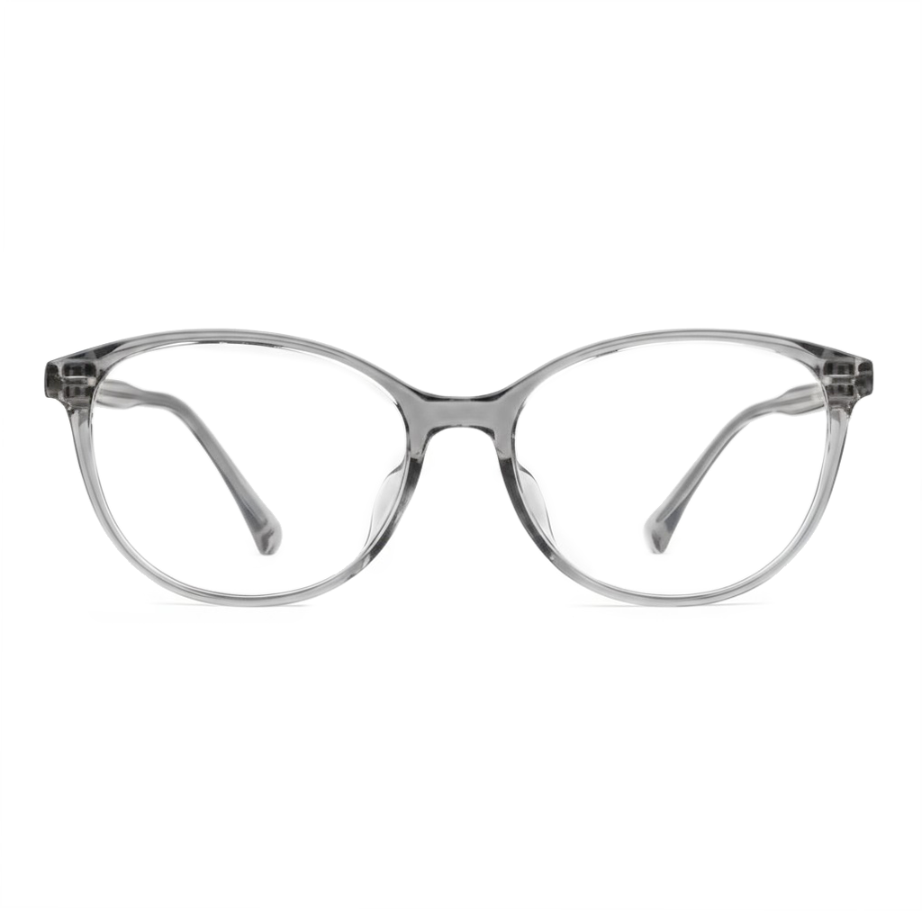 Clear eyeglasses on a white background