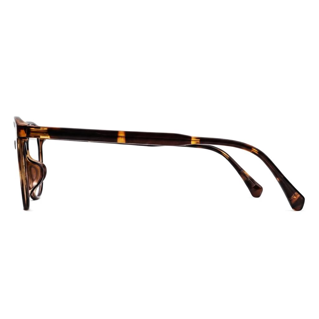 Tortoiseshell eyeglasses on a white background