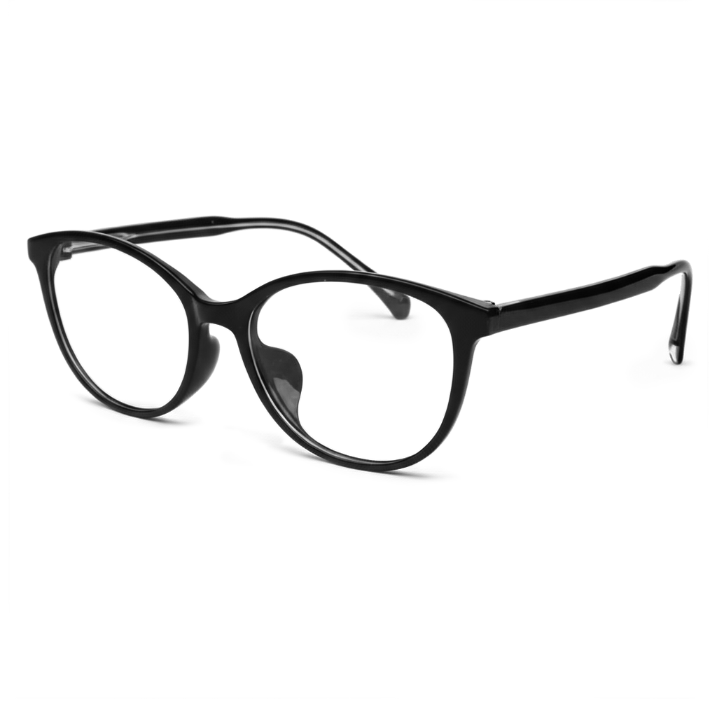 Black eyeglasses on a white background
