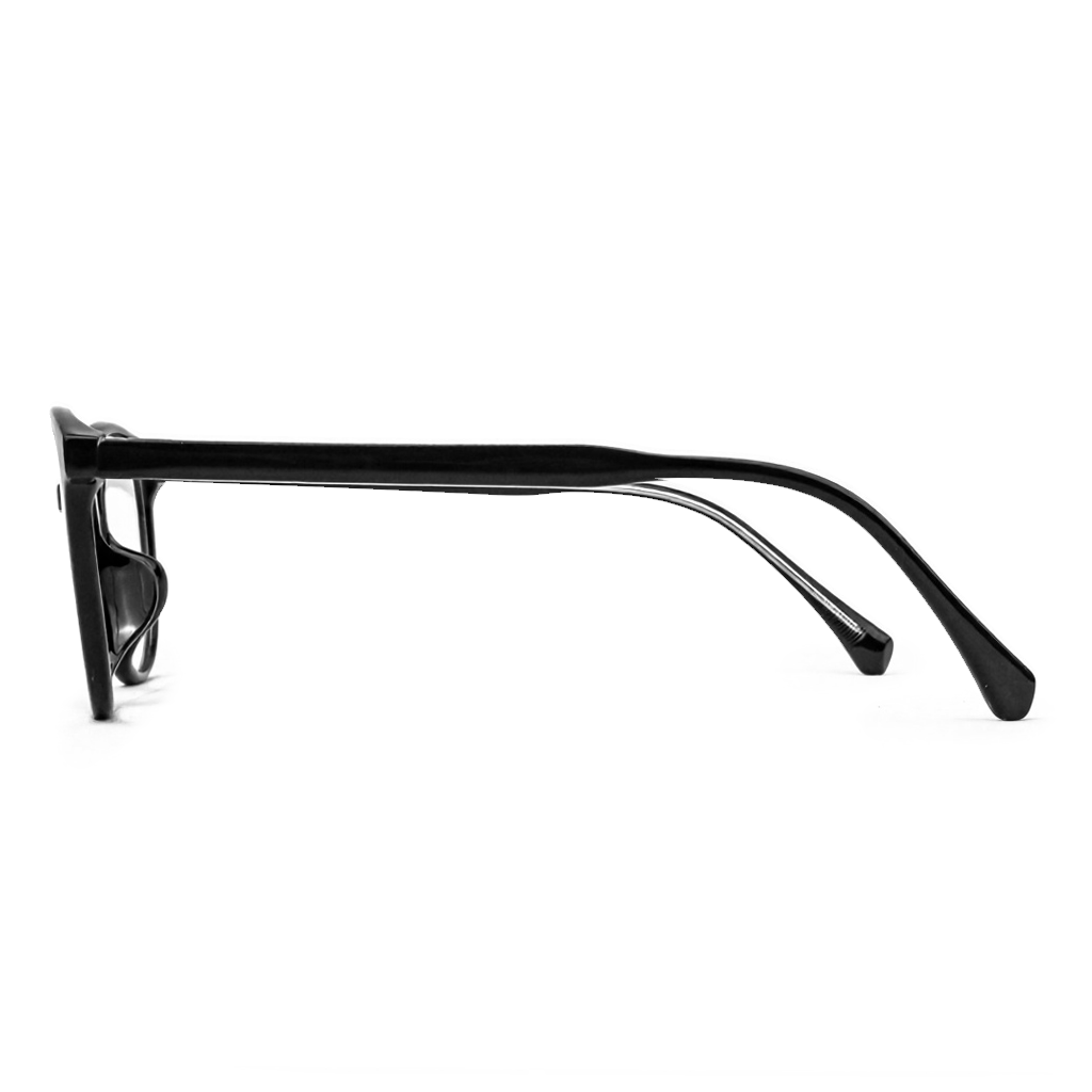 Black eyeglasses on a white background