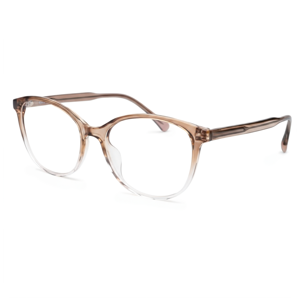 Brown eyeglasses on a white background