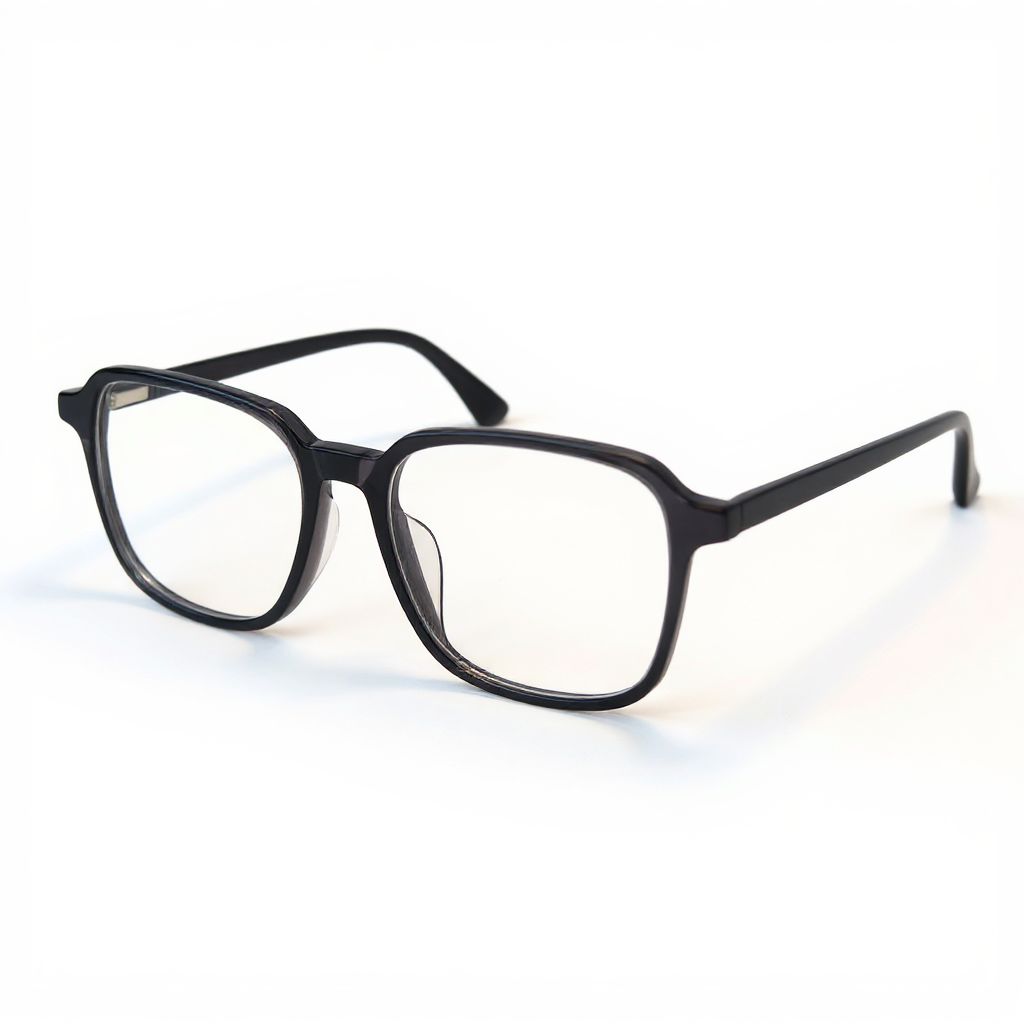 Black eyeglasses on a white background