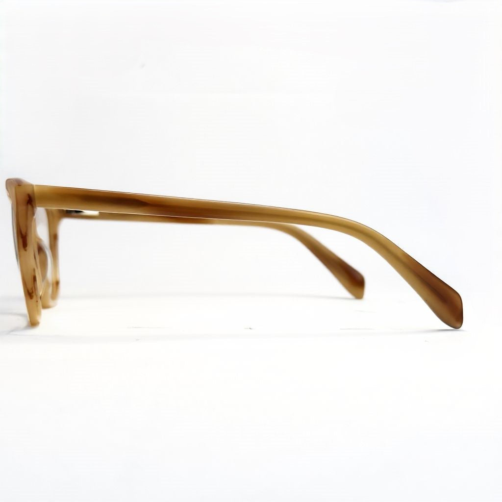 Brown eyeglasses on a white background