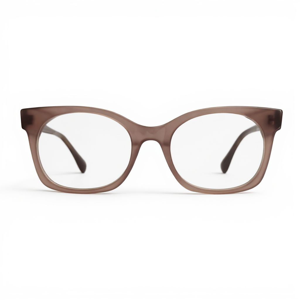 Brown eyeglasses on a white background