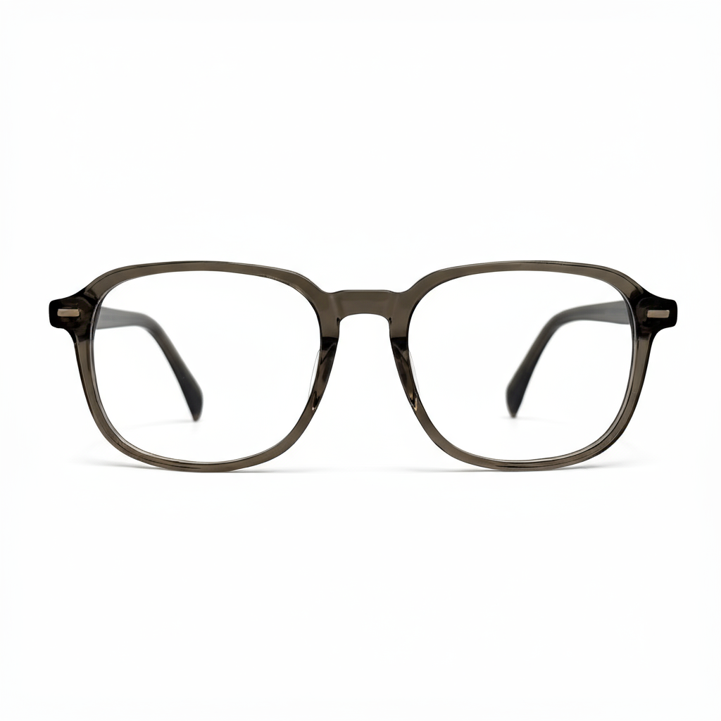 Brown eyeglasses on a white background