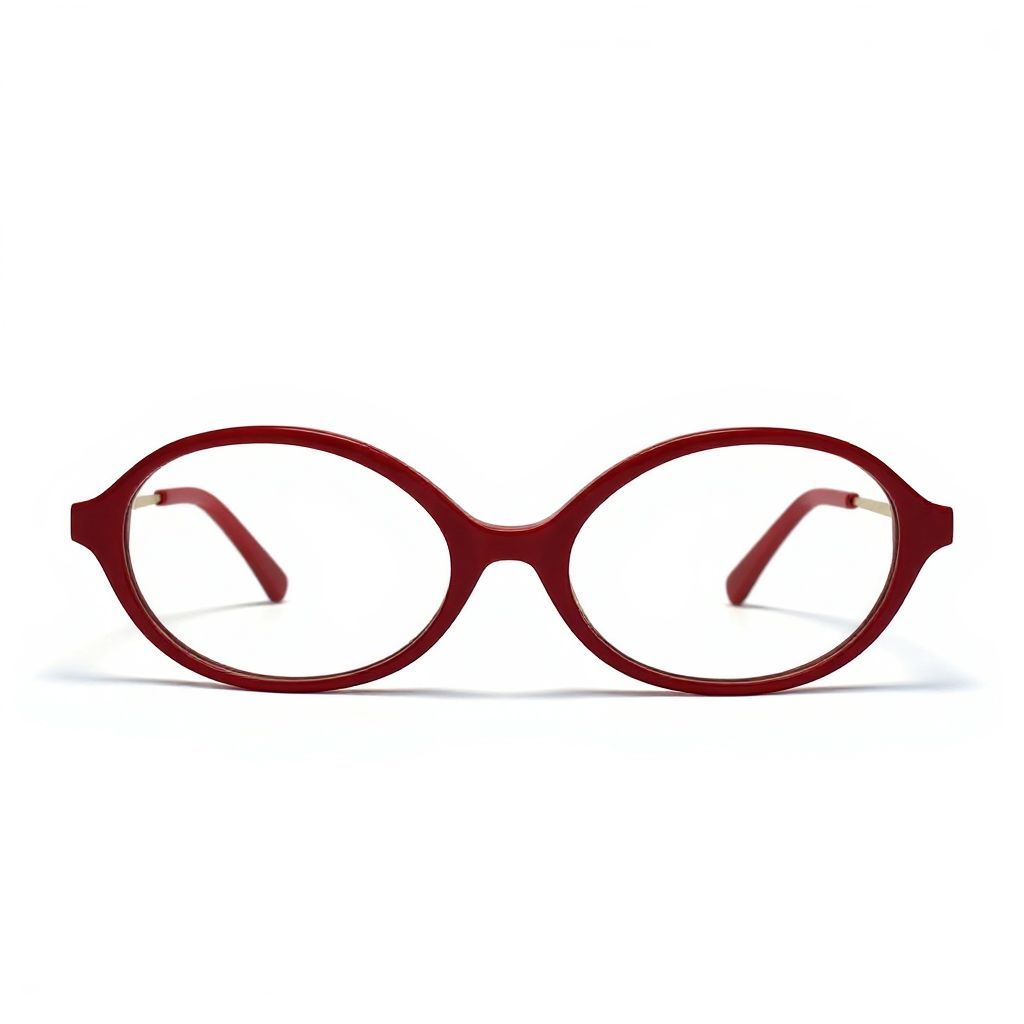 Red eyeglasses on a white background