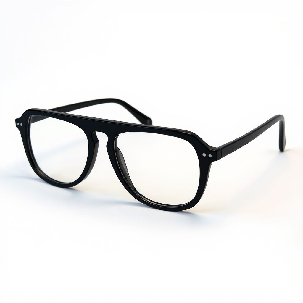 Black eyeglasses on a white background