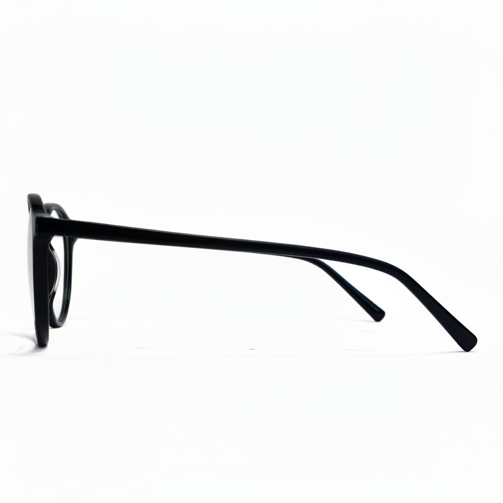 Black eyeglasses on a white background