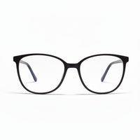Black eyeglasses on a white background