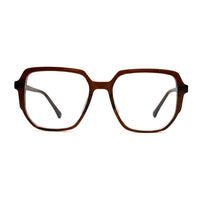 Brown eyeglasses on a white background