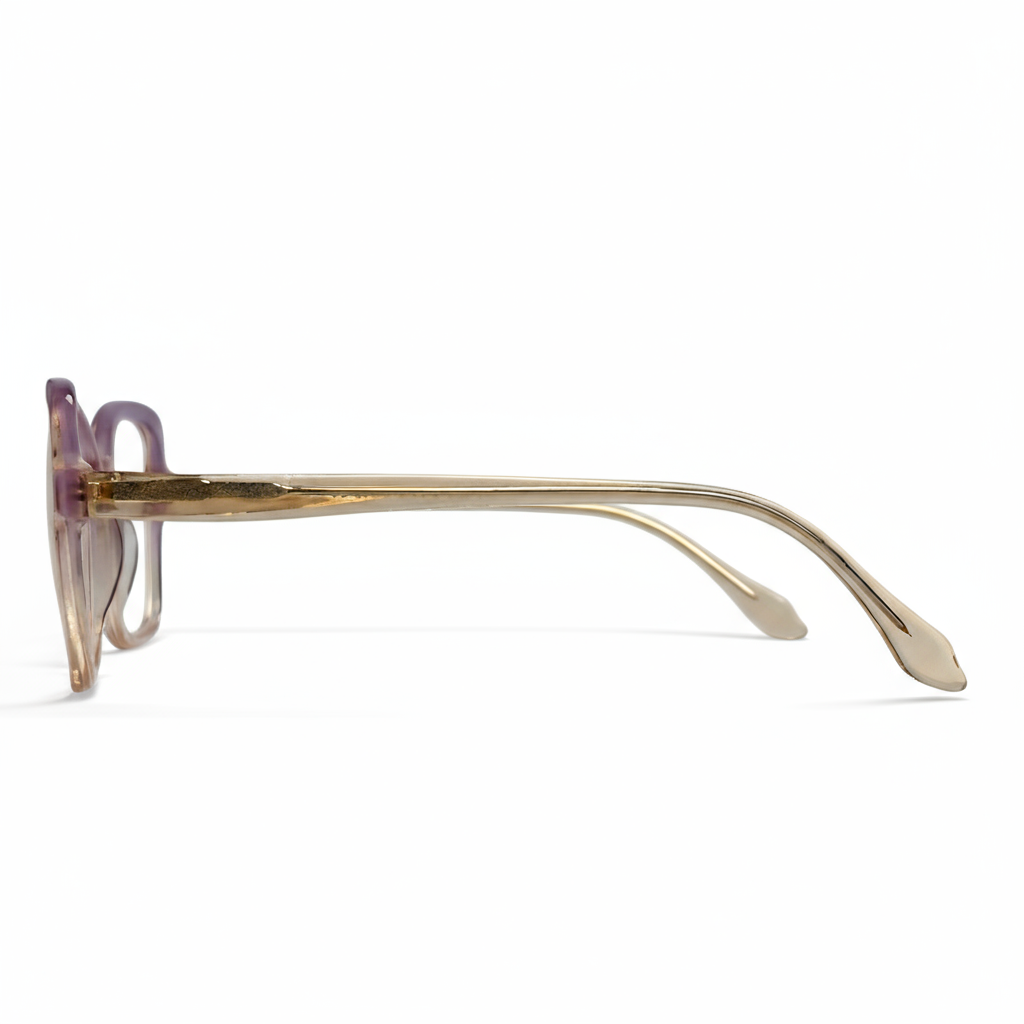 Gold-framed sunglasses on a white background