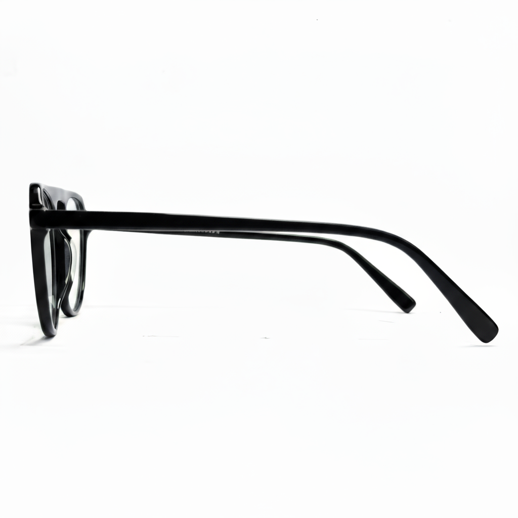 Black cat-eye sunglasses on a white background
