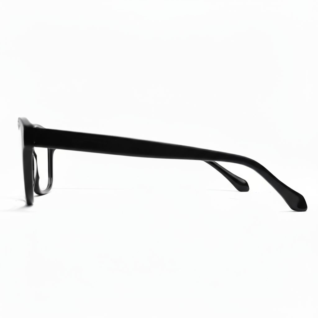 Black eyeglasses on a white background
