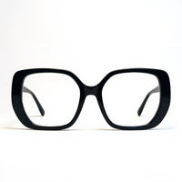 Black eyeglasses on a white background
