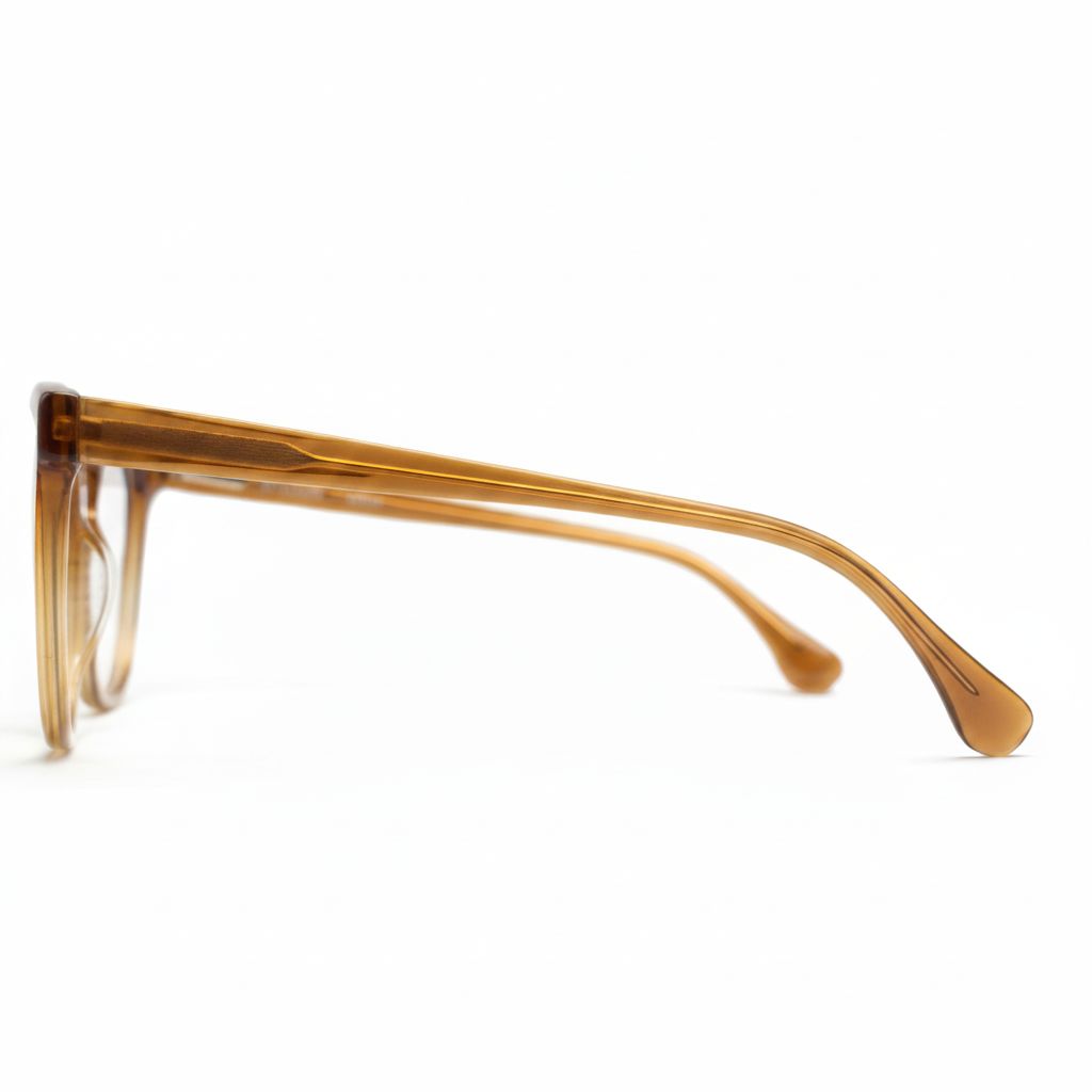 Brown eyeglasses on a white background