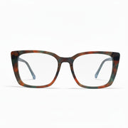 Tortoiseshell cat-eye glasses on a white background