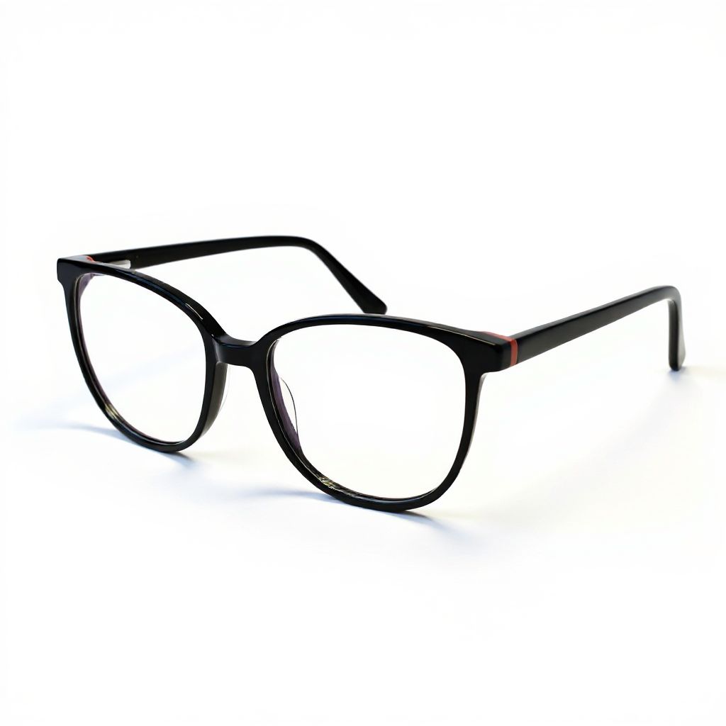 Black eyeglasses on a white background