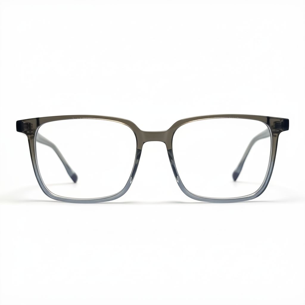 Eyeglasses with a clear lens on a white background
