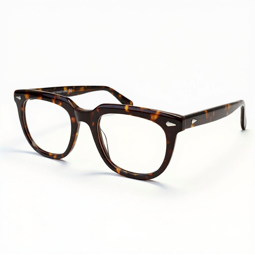 Tortoiseshell eyeglasses on a white background