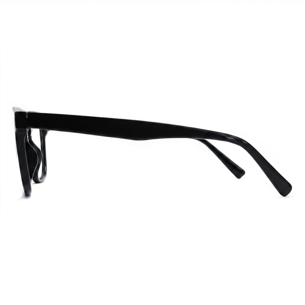 Black eyeglasses on a white background