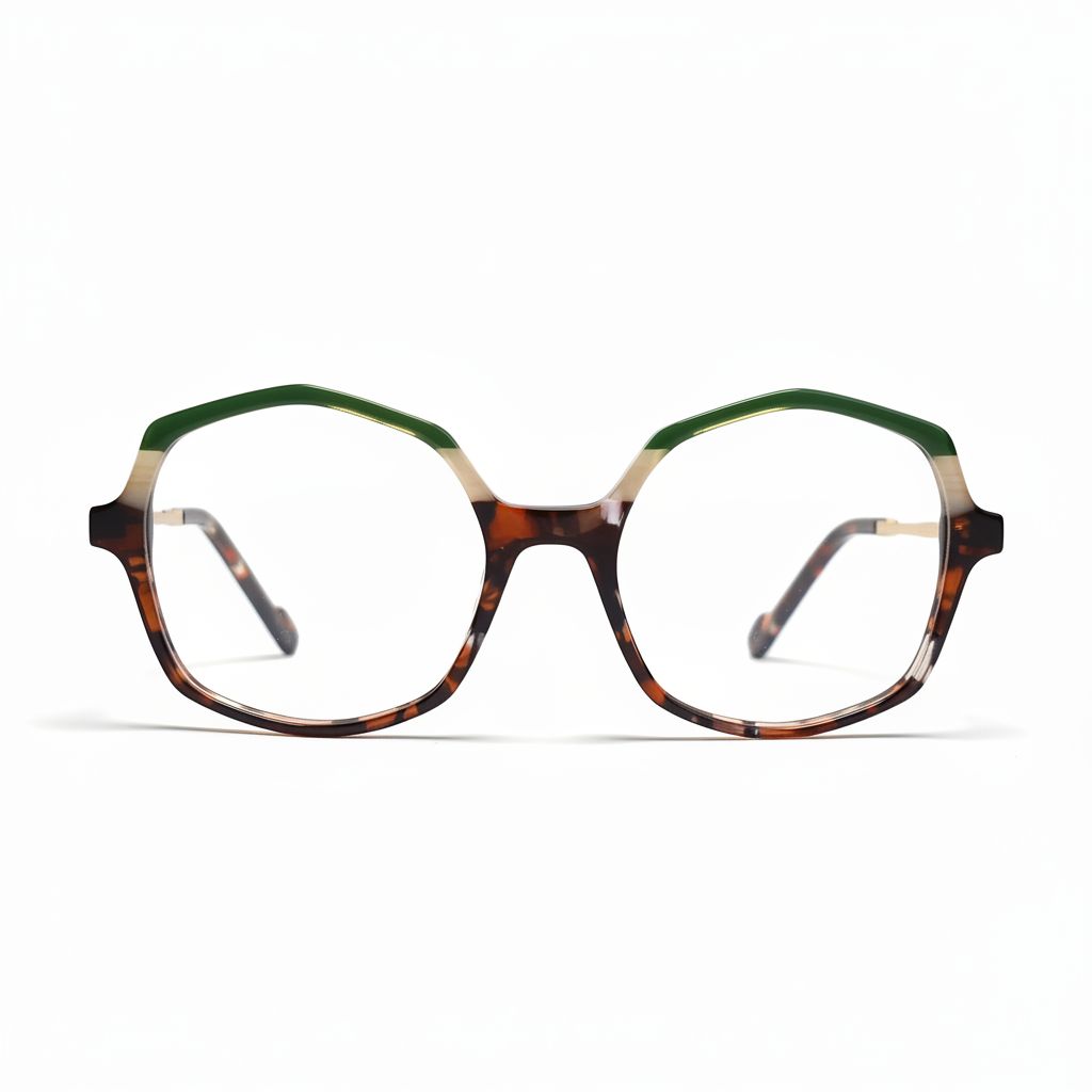 Tortoiseshell eyeglasses on a white background