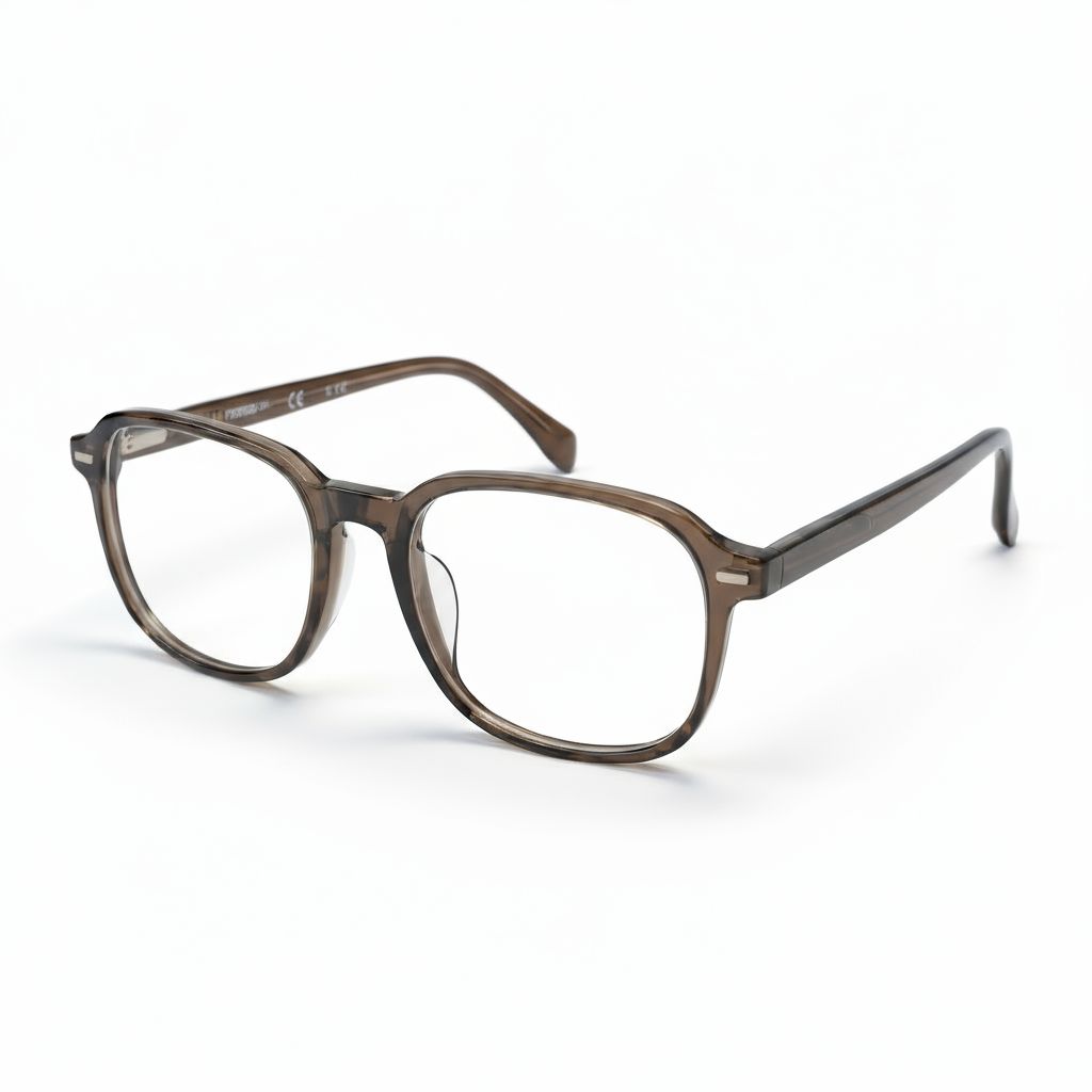 Brown eyeglasses on a white background