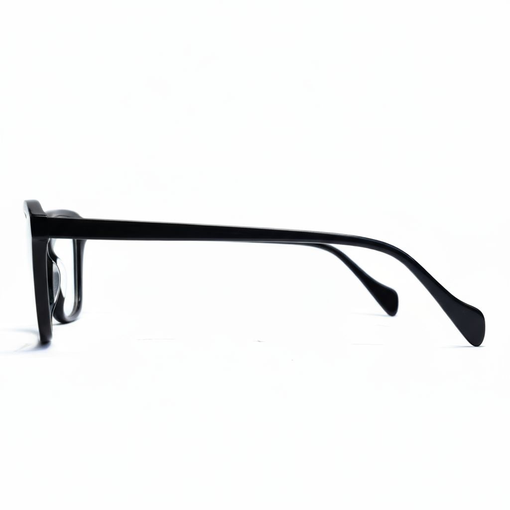 Black eyeglasses on a white background