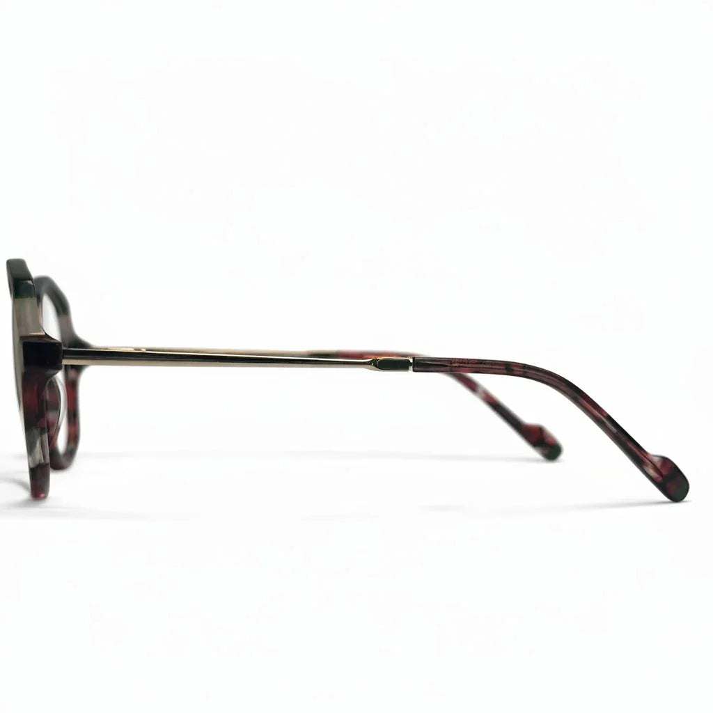 Eyeglasses with tortoiseshell frame on a white background
