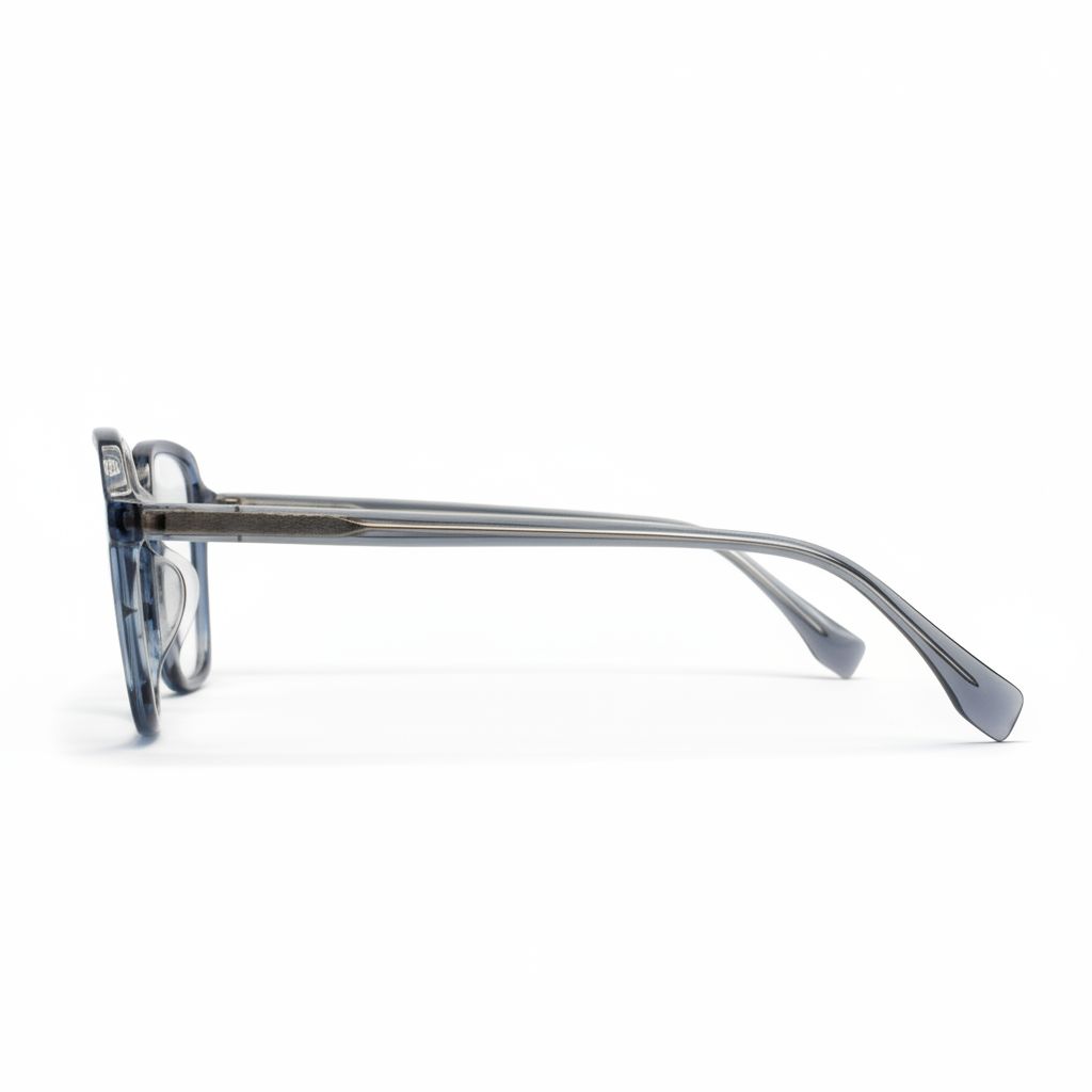 Eyeglasses with a clear frame on a white background