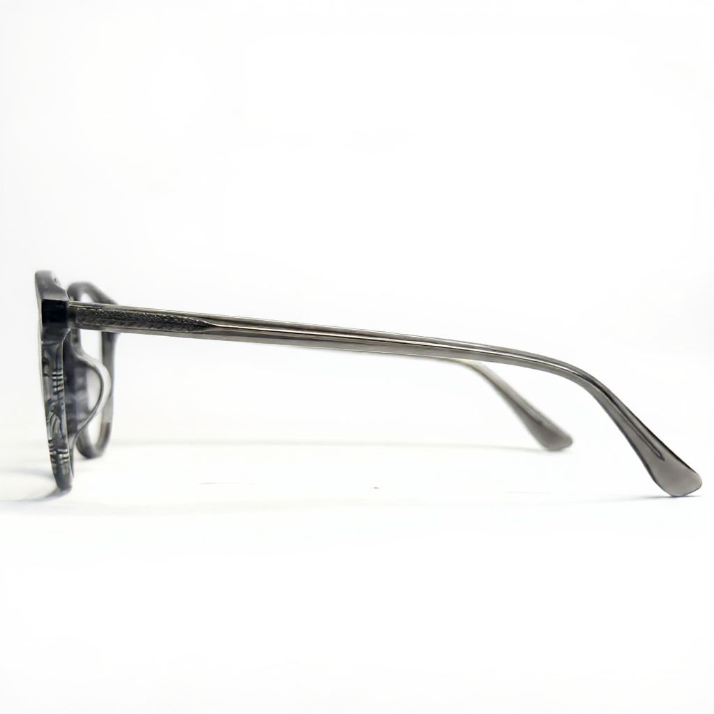 Sunglasses with a reflective surface on a white background