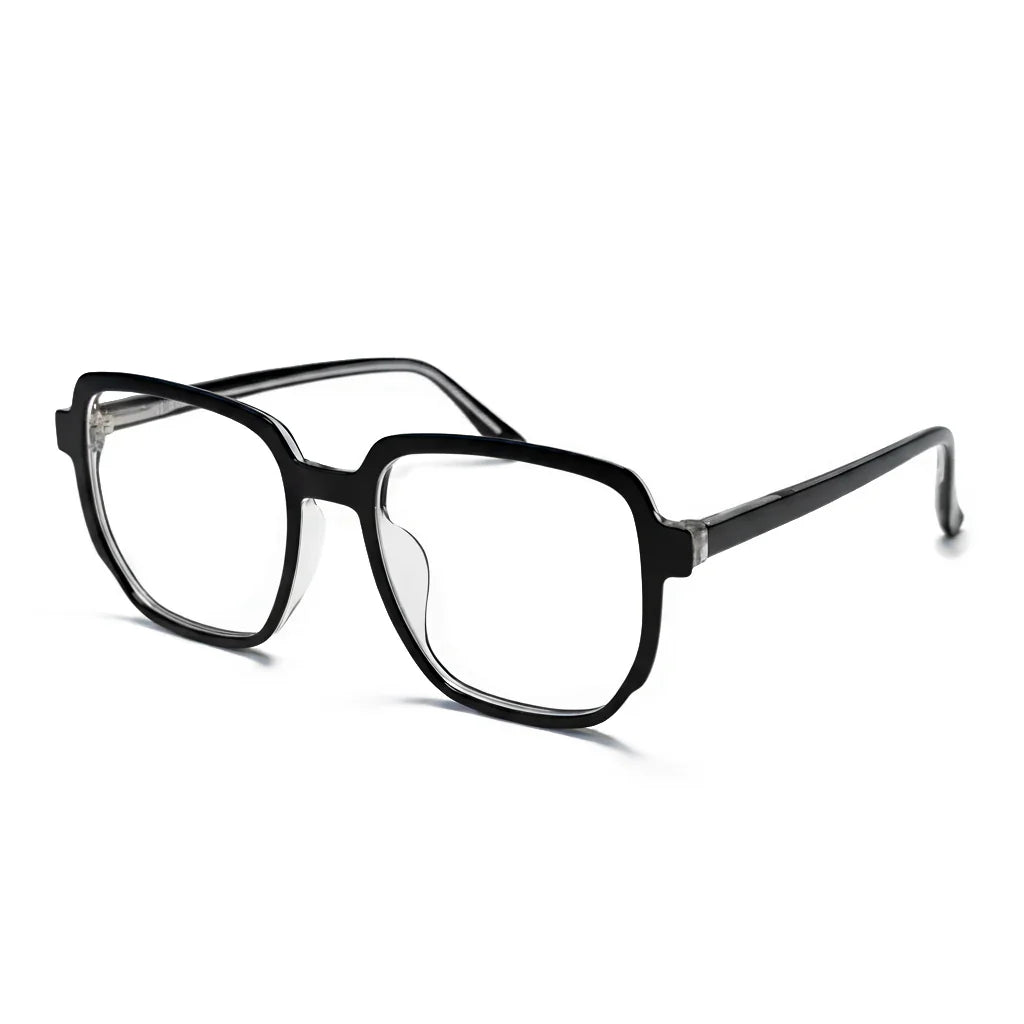 Black eyeglasses on a white background