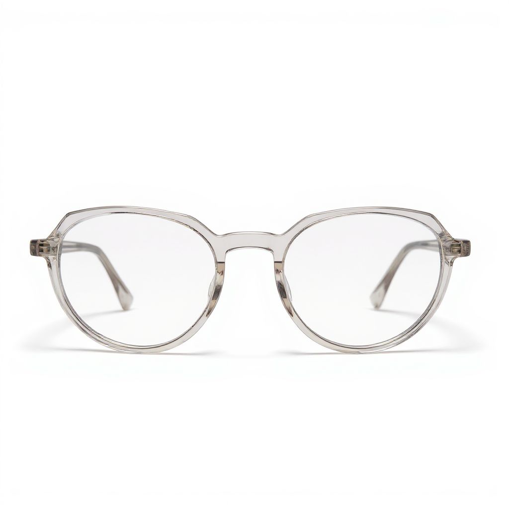 Clear eyeglasses on a white background