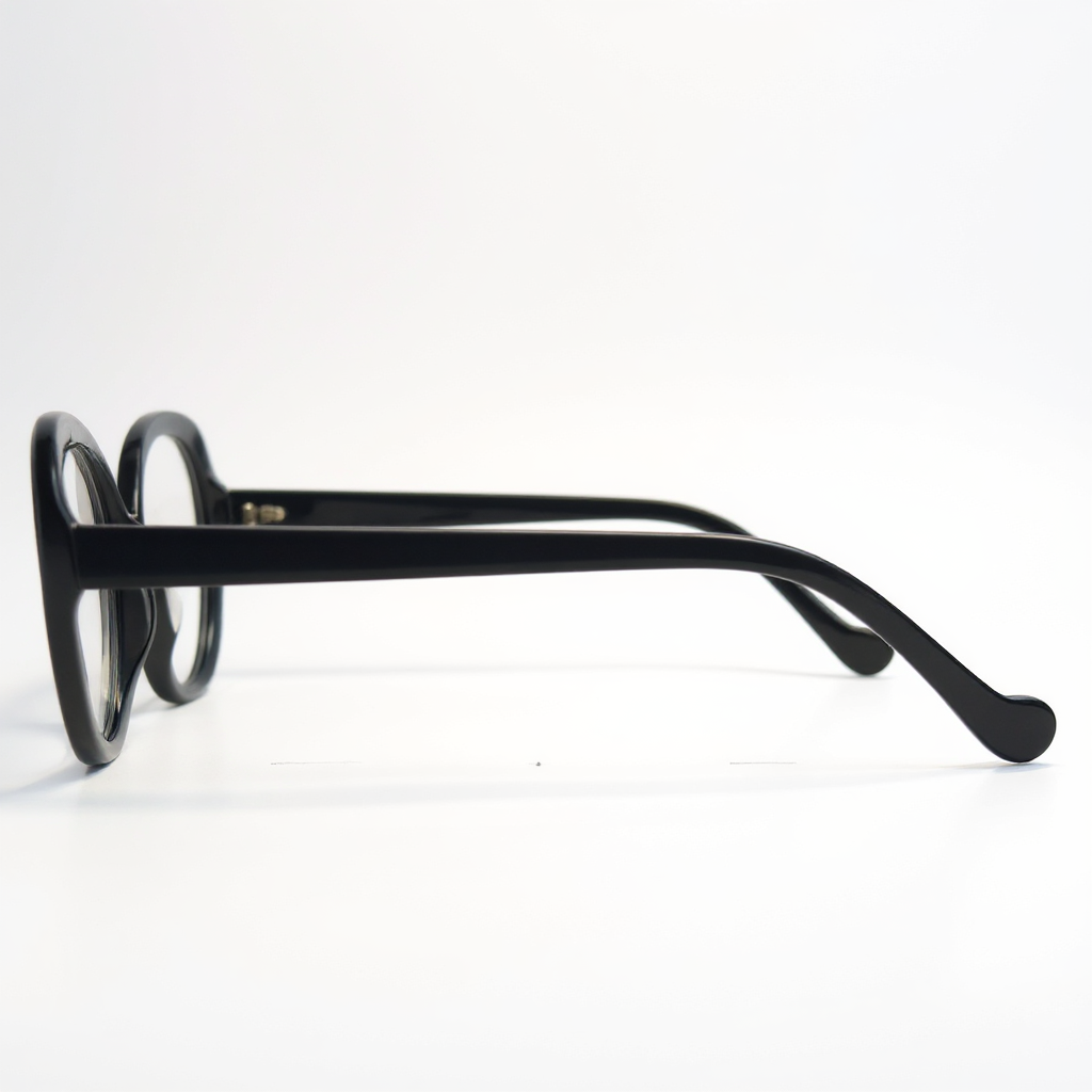 Black eyeglasses on a white background