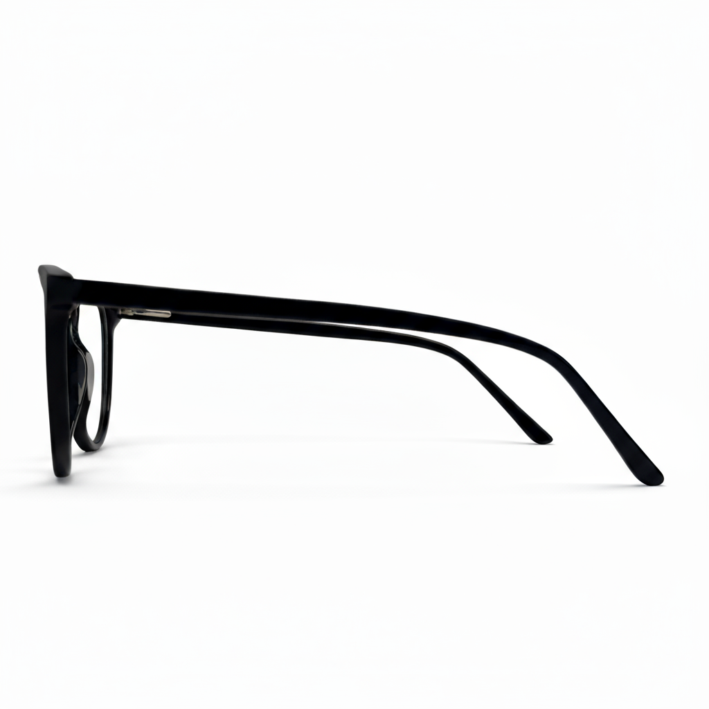 Black eyeglasses on a white background