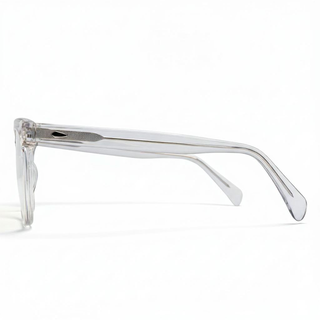 Clear eyeglasses on a white background
